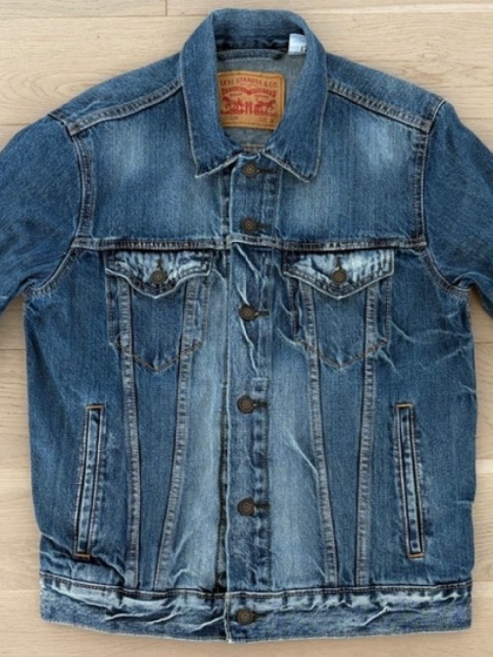 Levi's (Special No Tab) Blue Denim Jacket with Tan Levi’s Original (S)